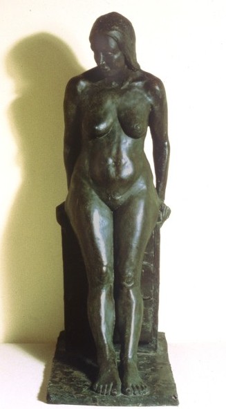 Leaning Figure: one third life size, bronze